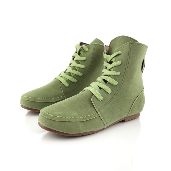 women's suede lace up ankle boots flat
